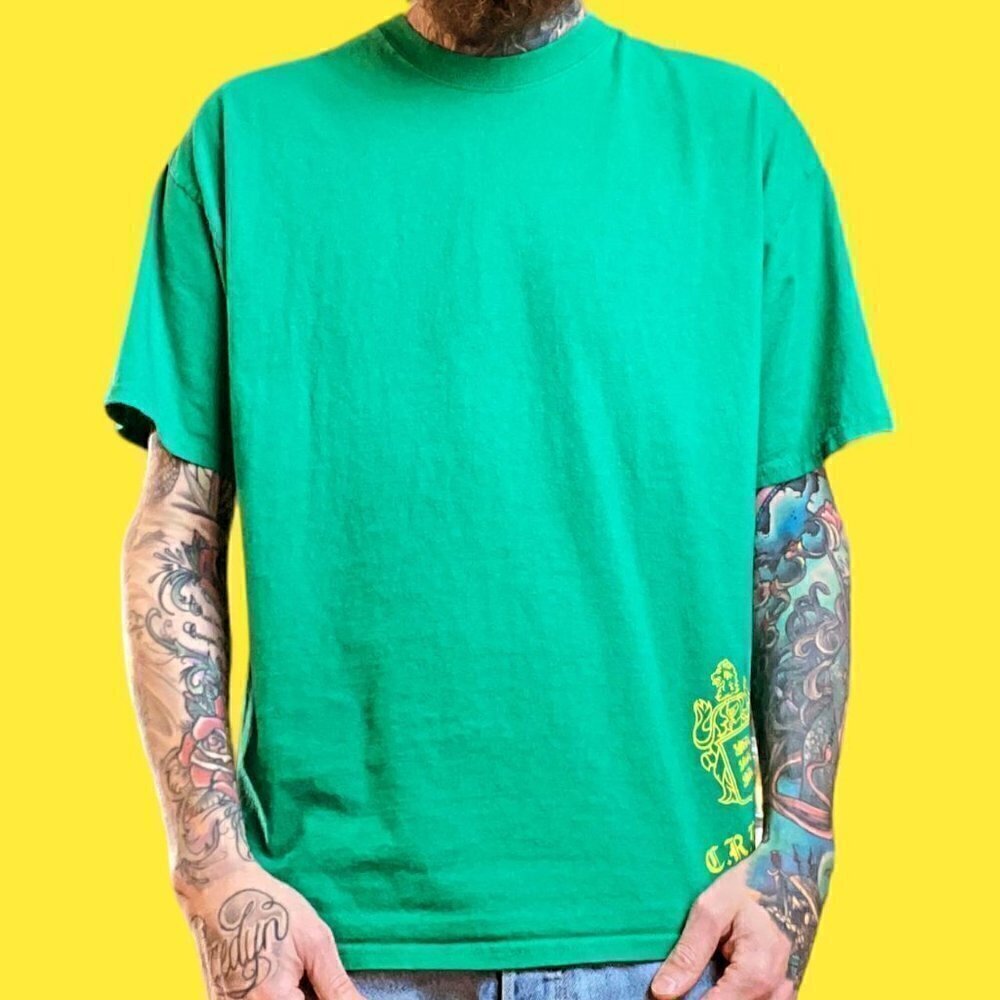 Green mens trucker t shirt - Picture 2 of 7